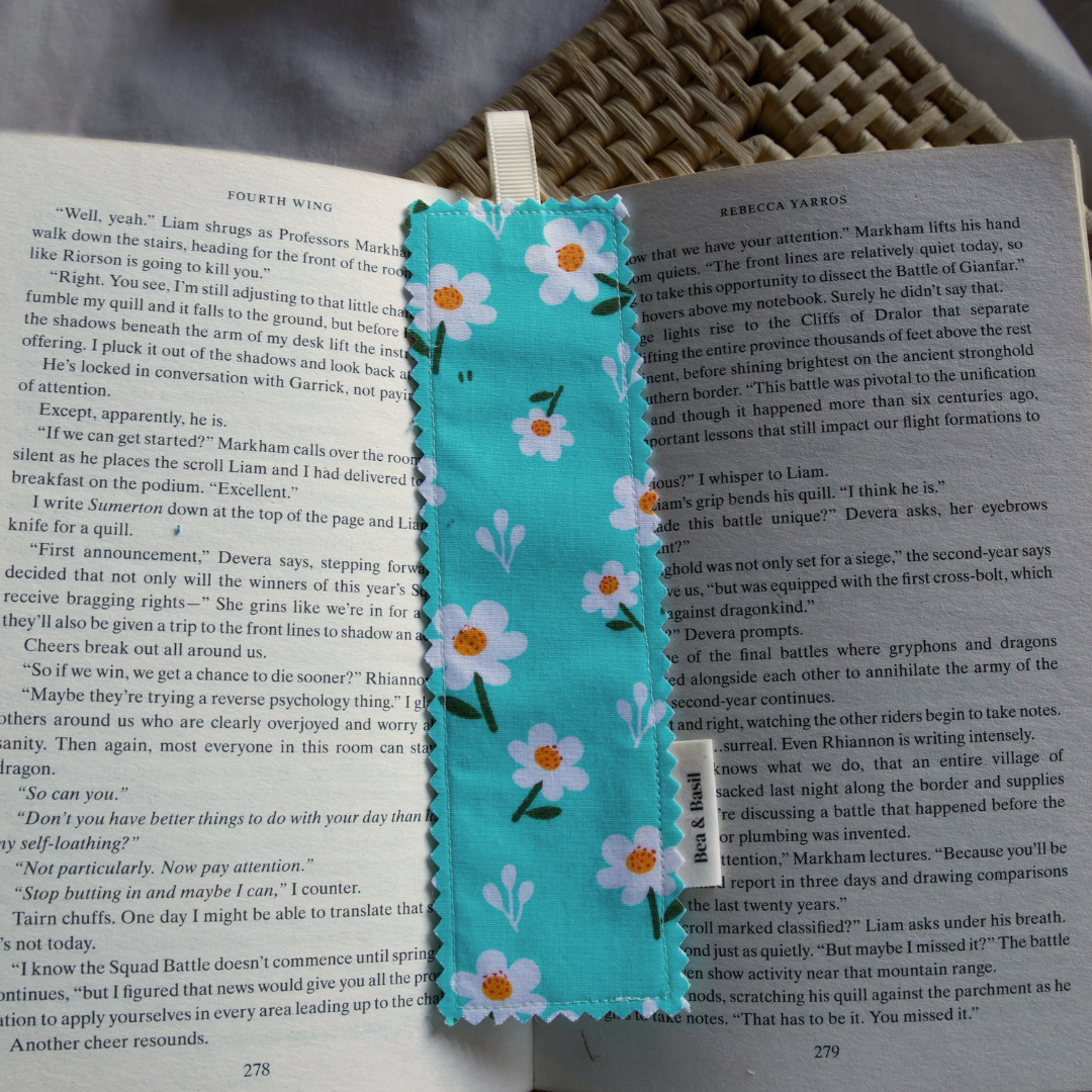 Daisies On Cyan Blue
