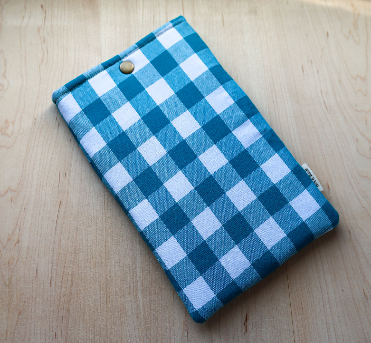 Kindle Sleeve - Teal Gingham