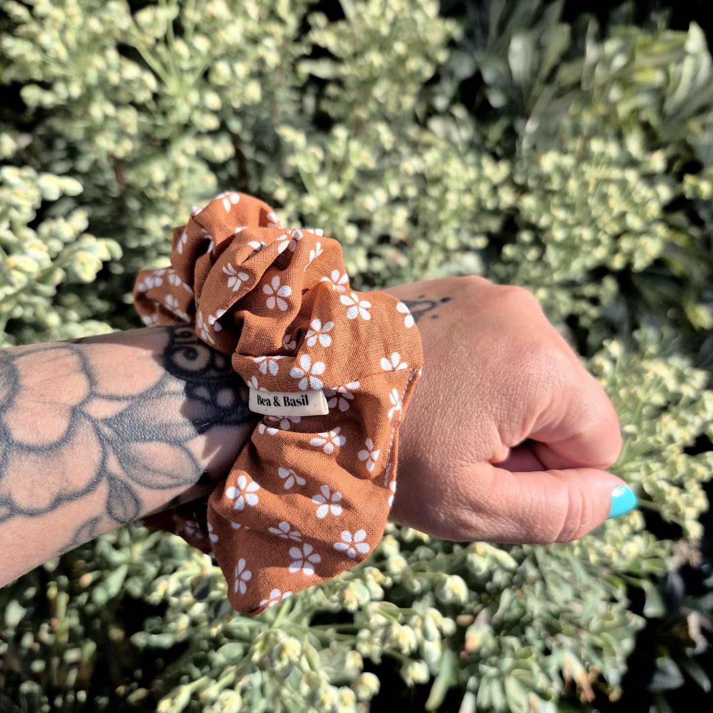 Large Scrunchies - Floral Orange