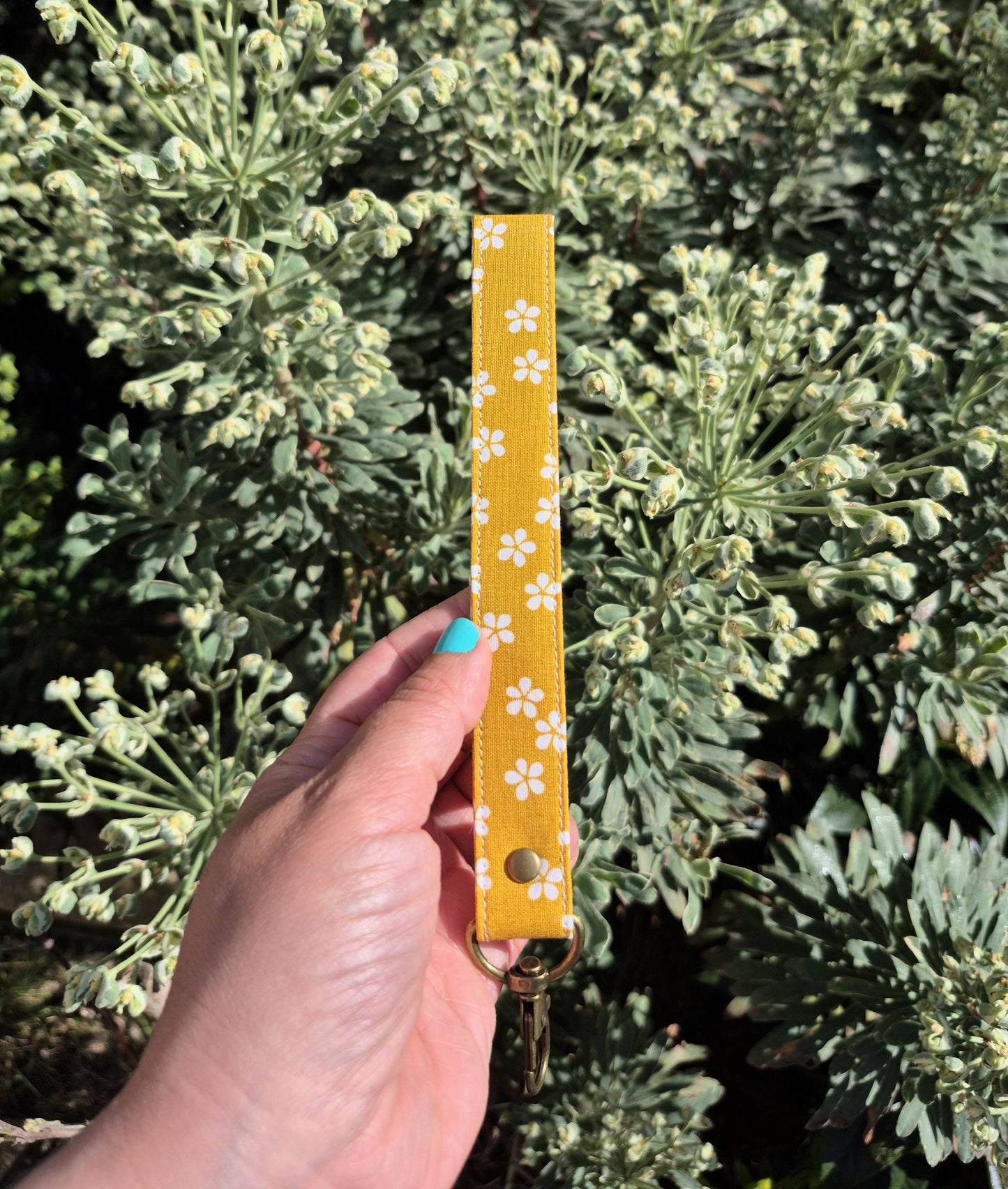 Floral Yellow Fabric Wristlet