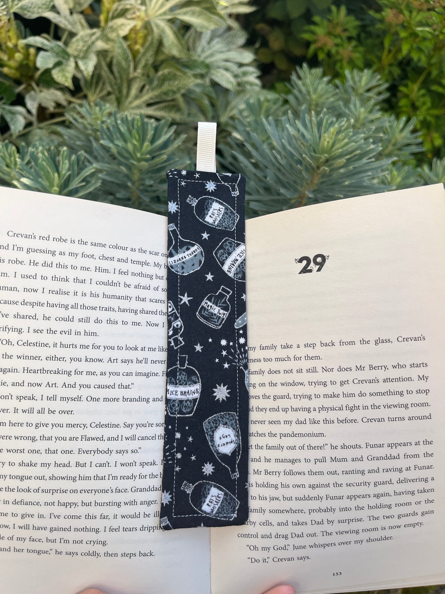 All Things Witchy Themed Fabric Bookmark