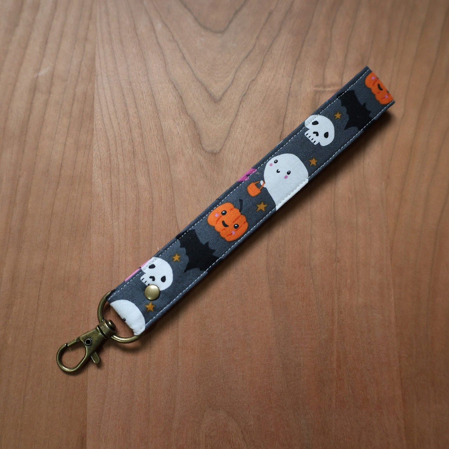 Grey Halloween Fabric Wristlet