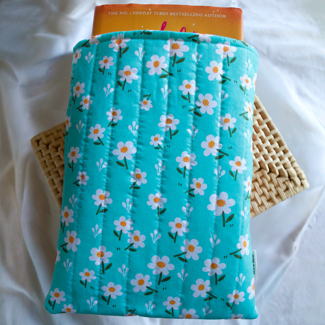 Daisies on Cyan Book Sleeve