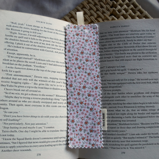Ditsy Florals On White Bookmark