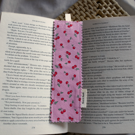 Cherries On Pink Bookmark