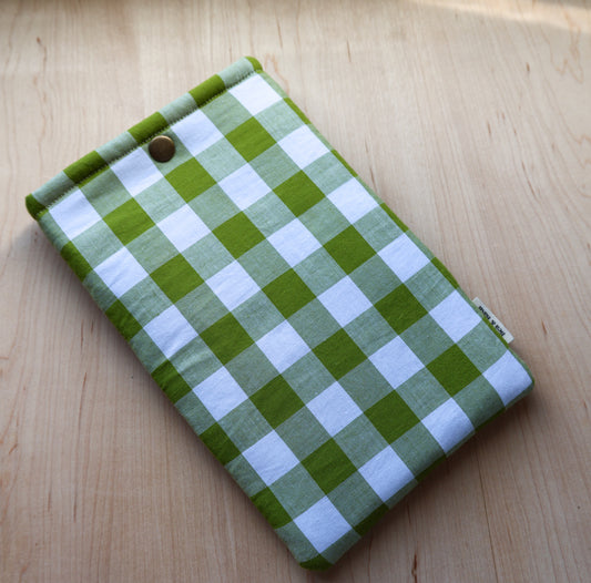 Kindle Sleeve - Sage Gingham
