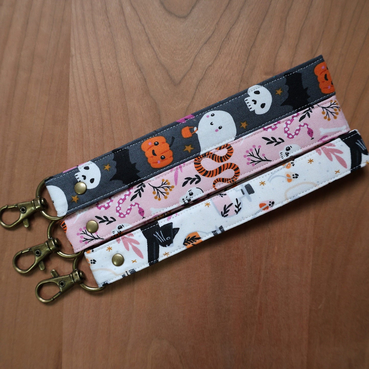 Skulls and Snakes Pink Fabric Wristlet