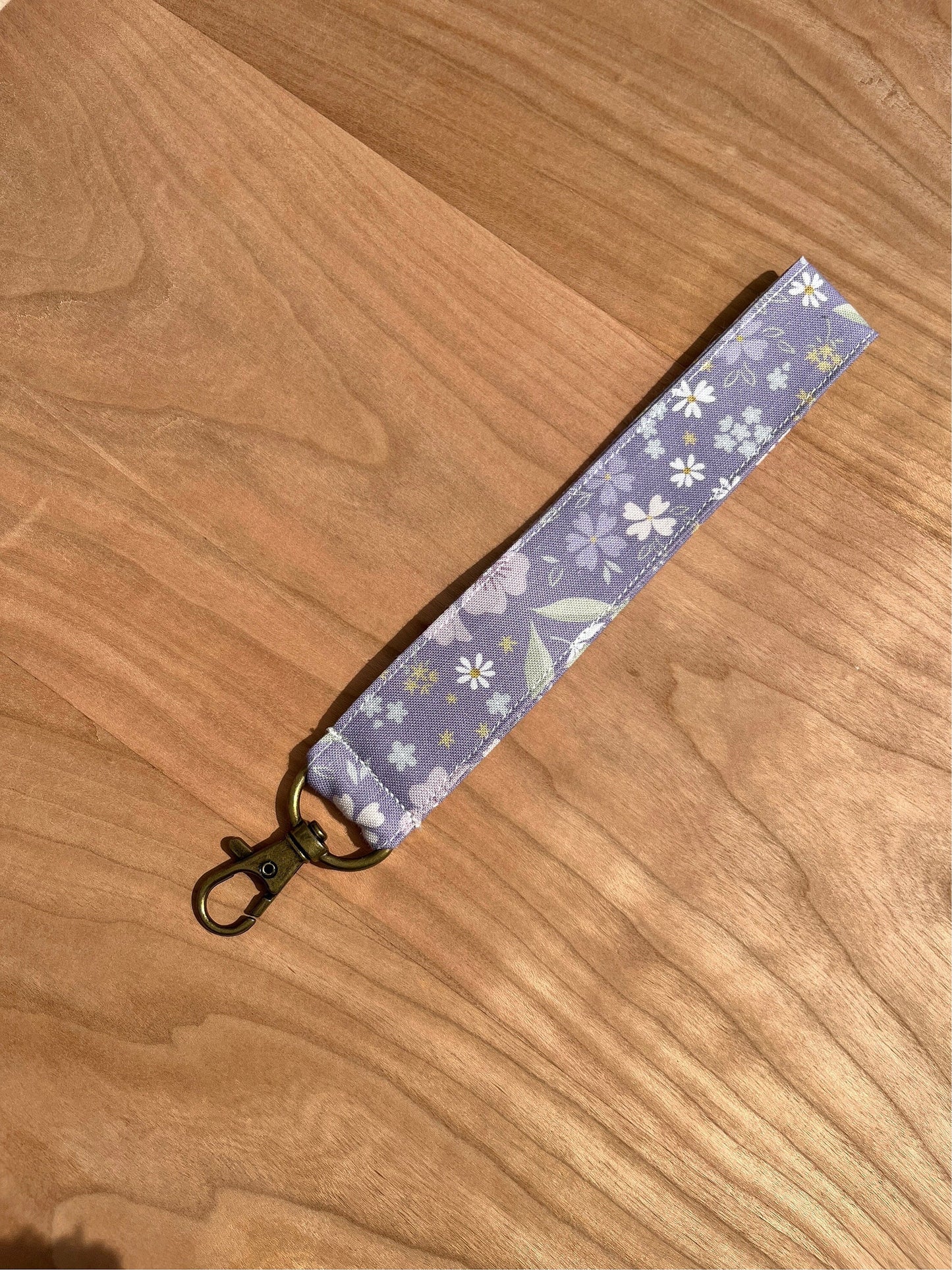 Purple Wildflower Fabric Wristlet