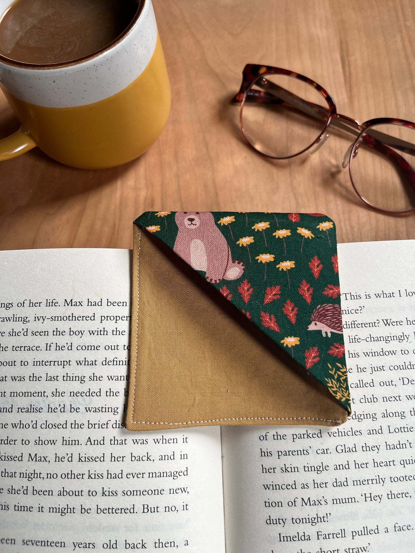 Fabric Corner Bookmark -Nature themed