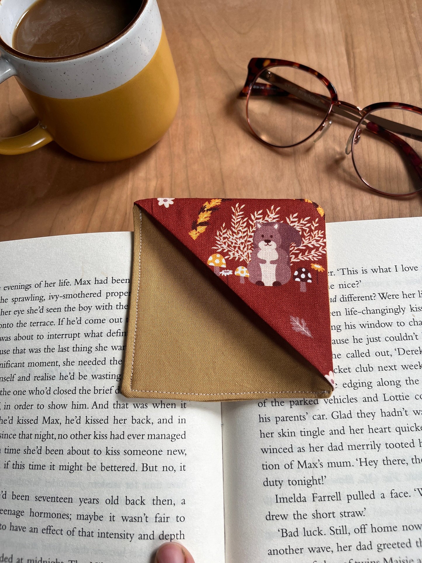 Fabric Corner Bookmark -Nature themed