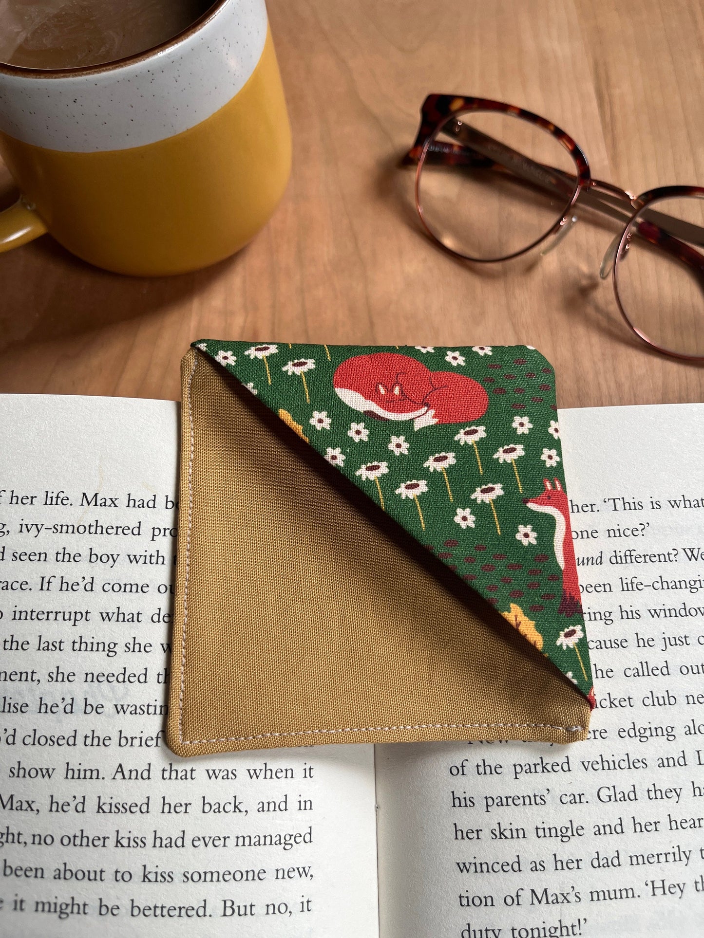 Fabric Corner Bookmark -Nature themed