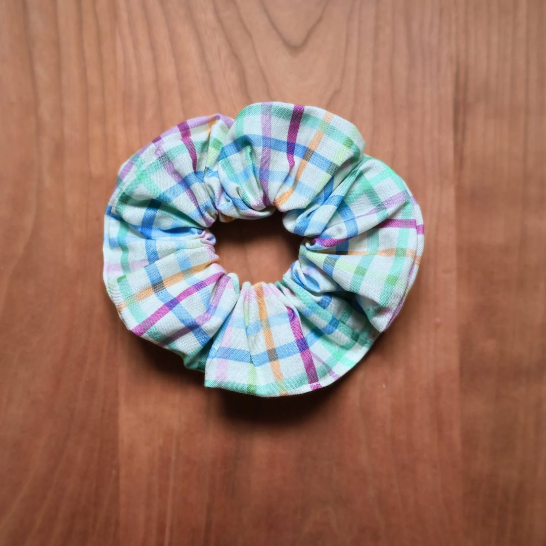 Large Scrunchies - Lemon Gingham & Sunflower Patterns