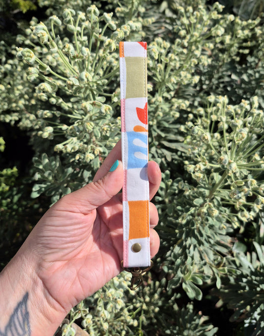 Fruity Squares Fabric Wristlet