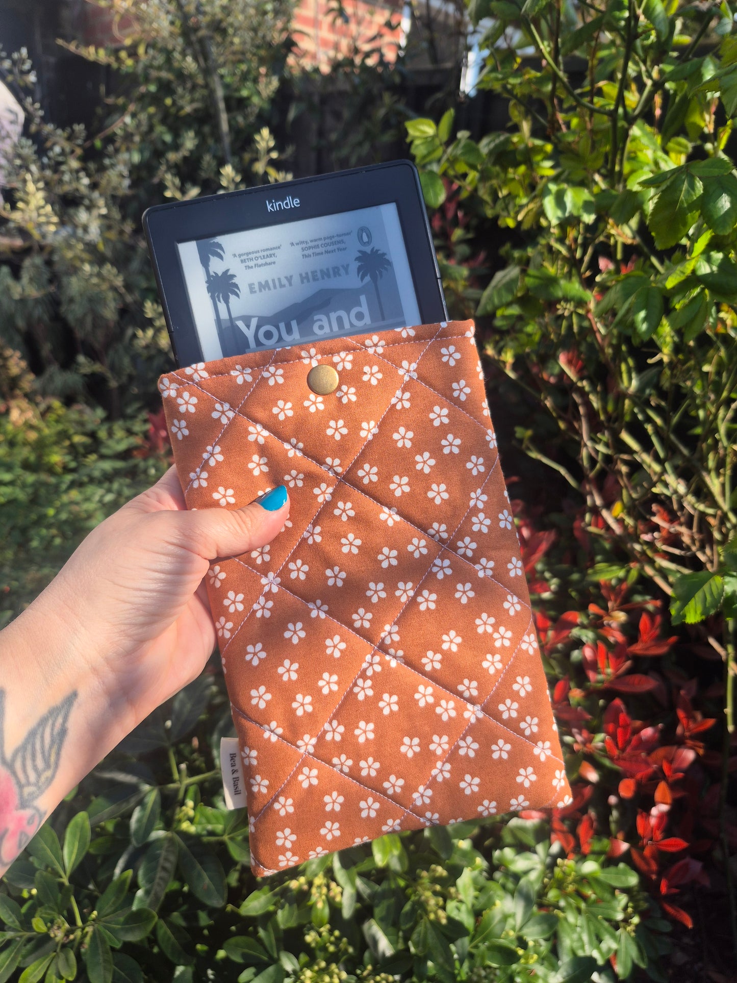 Kindle Sleeve - Burnt Orange Florals