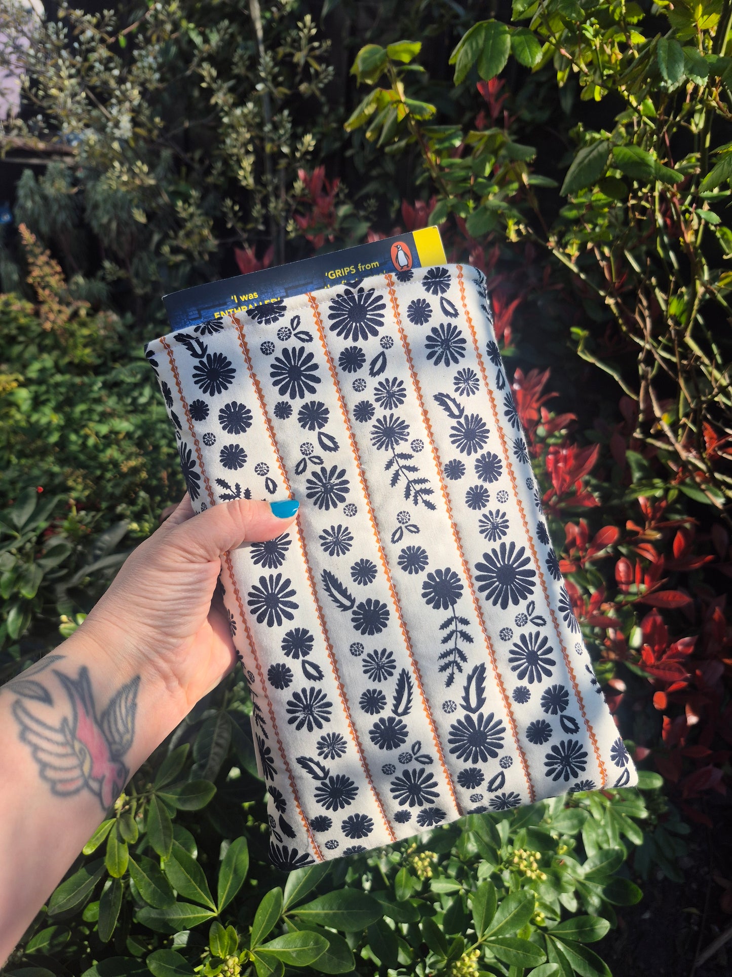 Book Sleeve - Navy Flowers