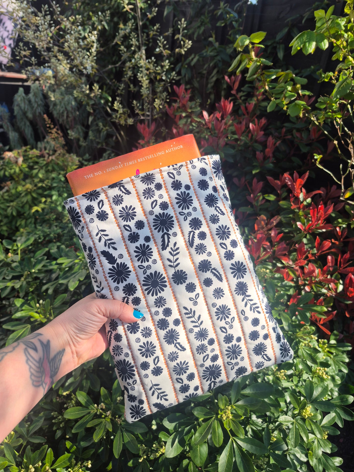 Book Sleeve - Navy Flowers
