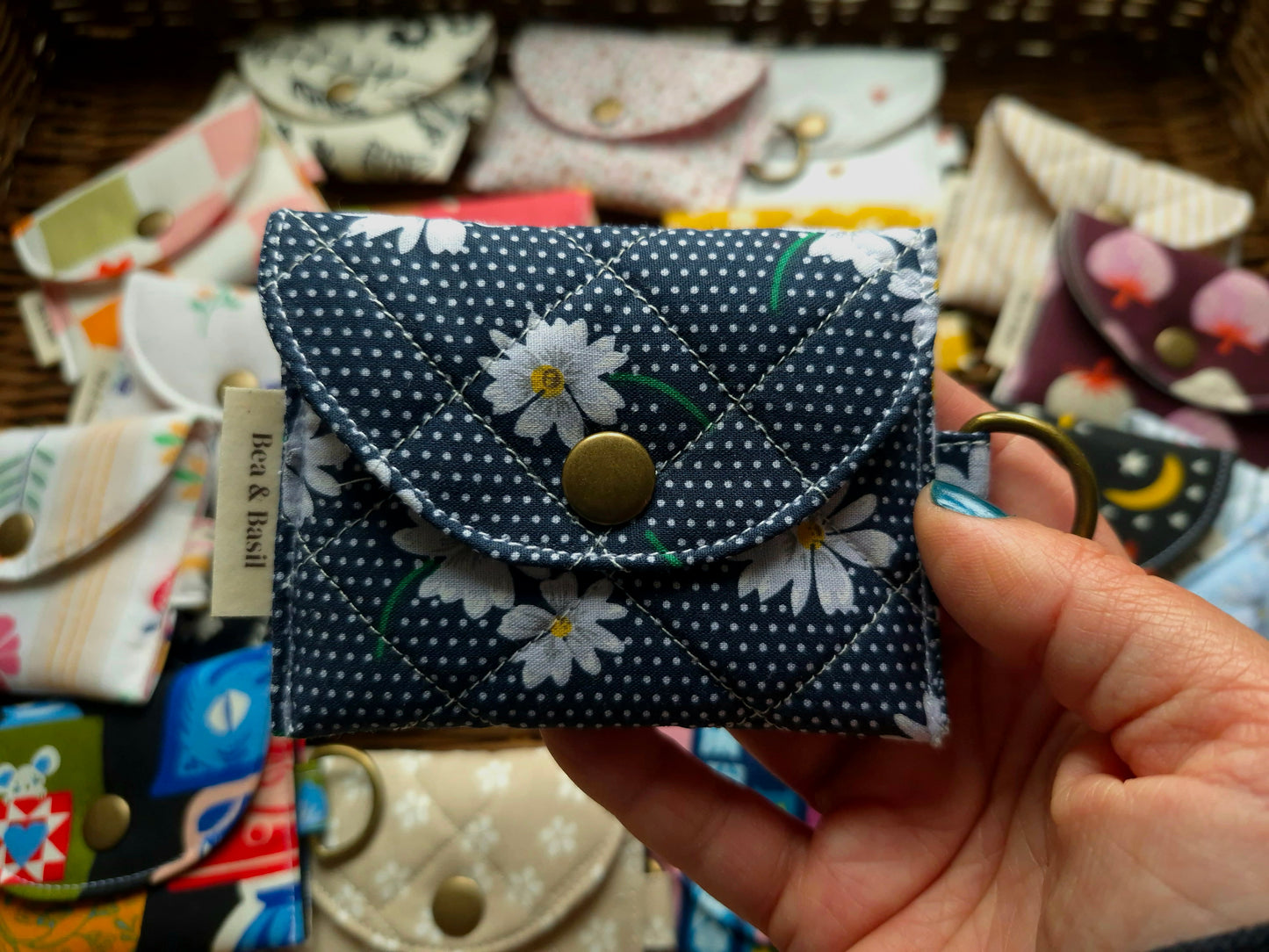 Navy Daisy AirPods Case