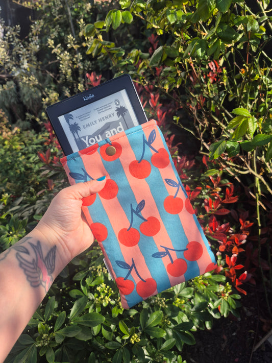 Kindle Sleeve - Cherries on Stripes